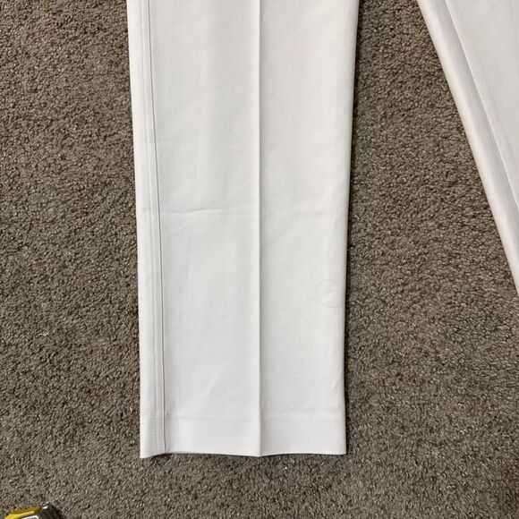 NWT Kasper Women White Kristy Slim Fit Trousers Front Pleat Pant Office‎ Size 14 - Picture 2 of 12